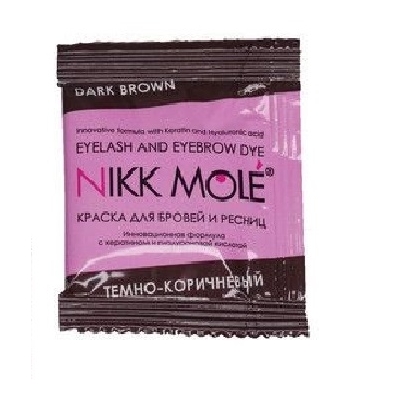 Nikk Mole eyebrow and eyelash dye in sachet, tone Dark brown