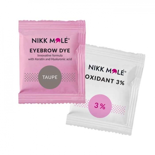 Nikk Mole eyebrow and eyelash dye (Taupe) + Oxidant in sachet