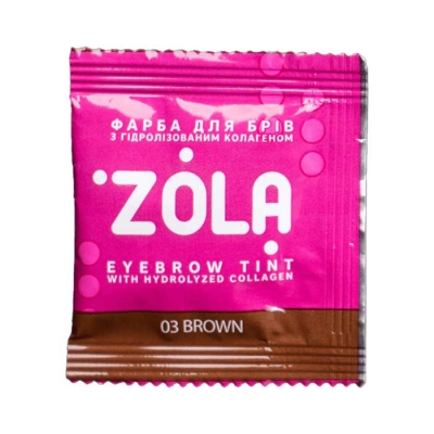 Zola Sachet Eyebrow Tint With Collagen 03 Brown + oxidant