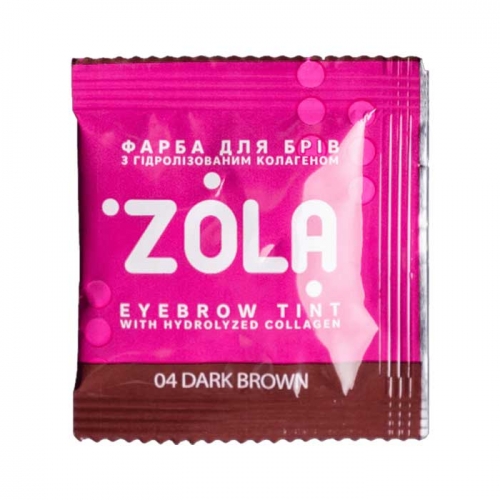 Сашет Краски для бровей с коллагеном 04 Dark Brown + окислитель ZOLA