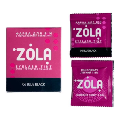 Zola Sachet Eyebrow Tint With Collagen 06 Blue Black + oxidant